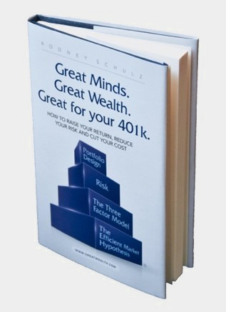 Book with title "Great Minds. Great Wealth. Great for your 401k."
