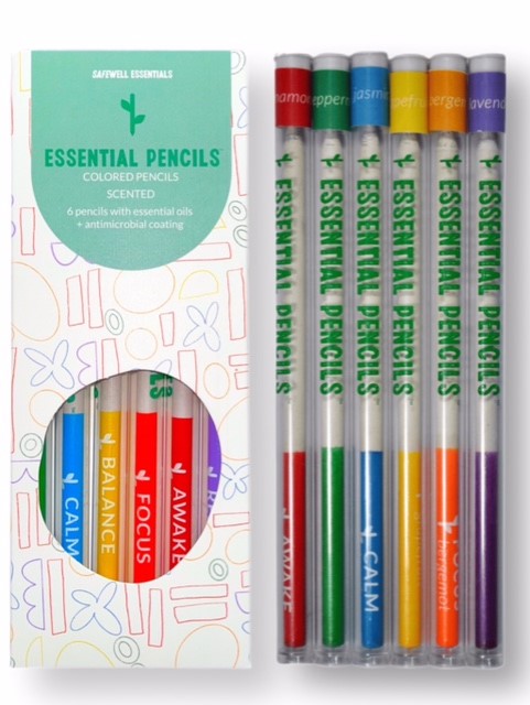 Two packs of pencils side-by-side. One of the packs of pencils is in the decorative packaging, and the other pack of pencils is out of the packaging.