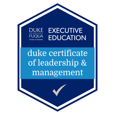 duke certificate of leadership and management digital badge