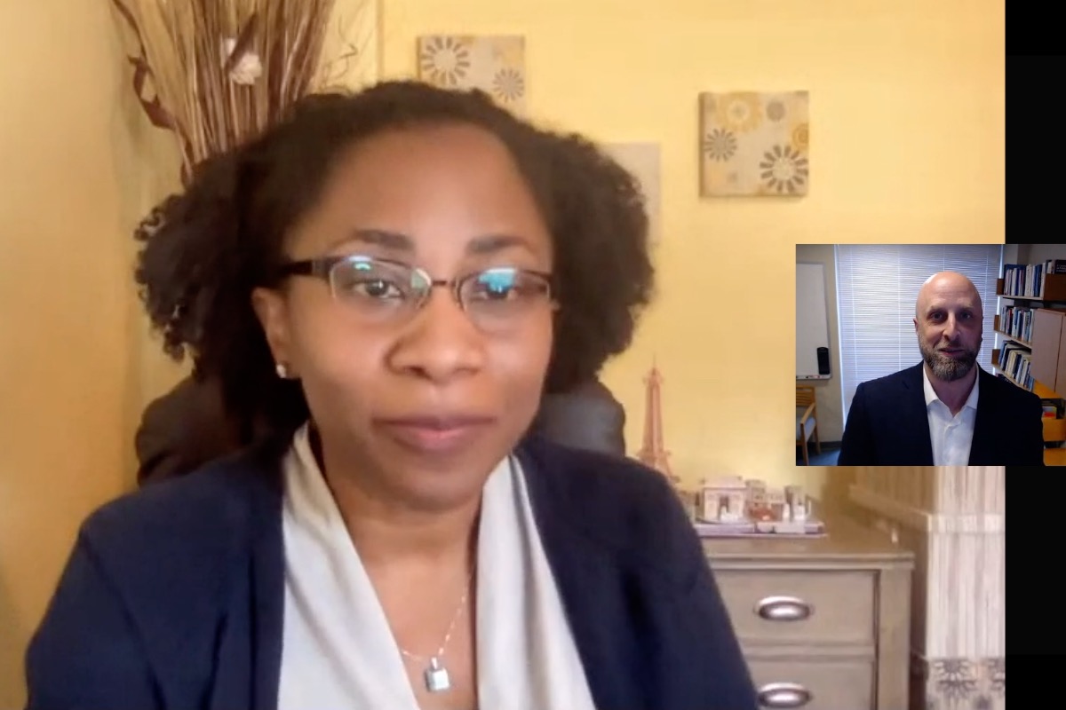 Keriayn Smith, MSQM: BA '22, is interviewed by Professor Jeremy Petranka