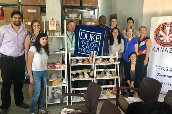 Duke students at Kanabis warehouse