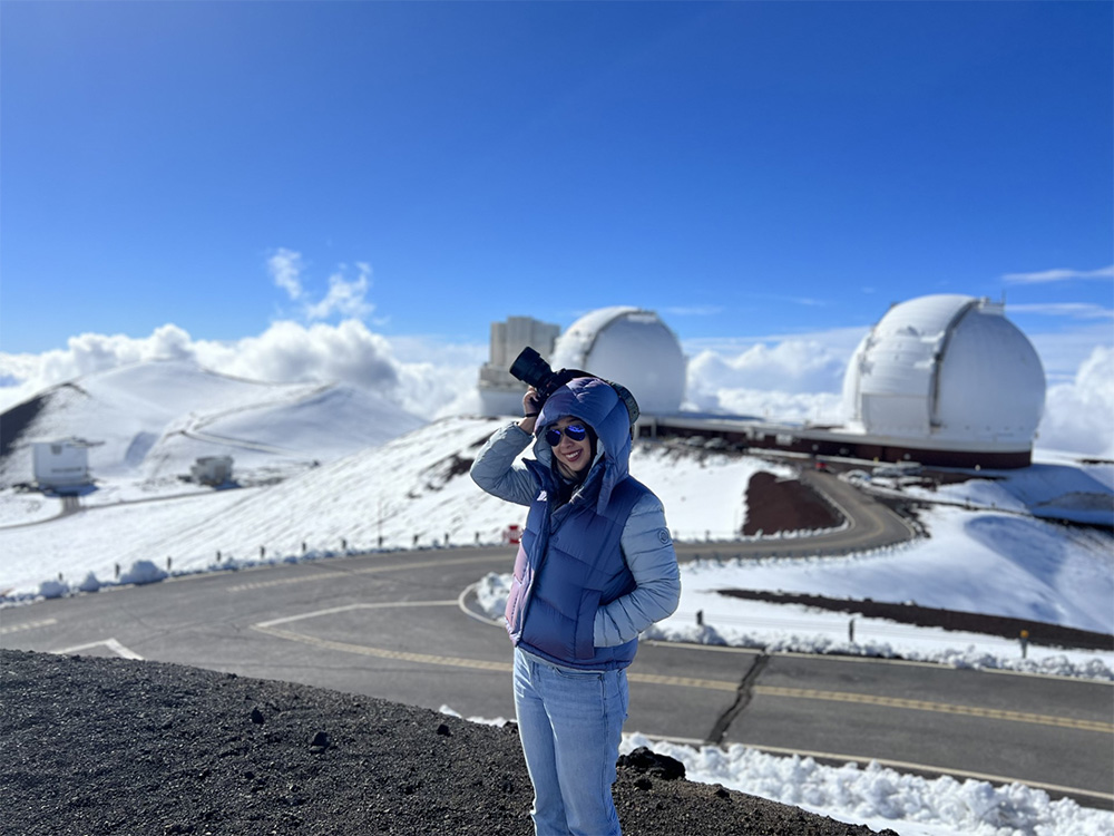 Rubing Qiang on summit of Mauna Kea