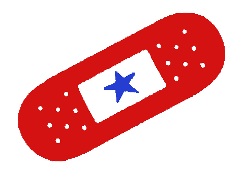 Animated GIF of red, white, and blue bandaid